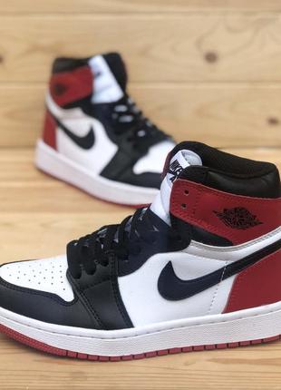 🔥nike air jordan 1 retro high og white red black royal3 фото