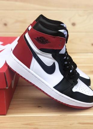 🔥nike air jordan 1 retro high og white red black royal6 фото