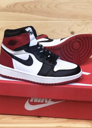 🔥nike air jordan 1 retro high og white red black royal1 фото