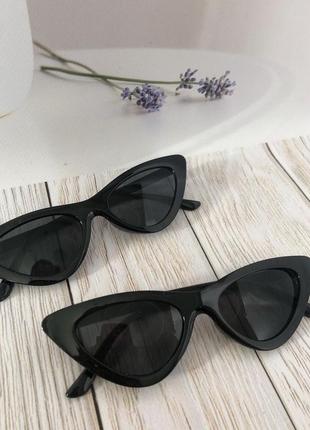 Окуляри лисички чорні очки в стилі ретро1 фото