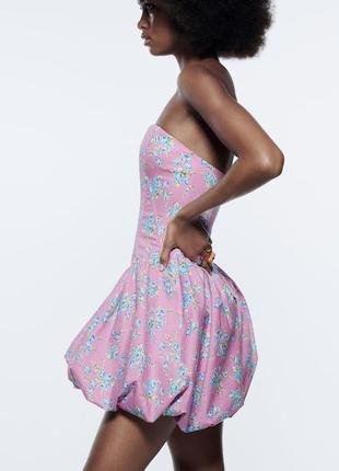 Платье платье сукня корсет в цветочный принт zara4 фото