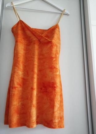 Сукня, сарафан міні помаранч2 фото