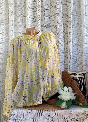 44/14/xl h&m колаборація anna glover красивая фирменная легкая блуза блузка вільного крою квіти6 фото