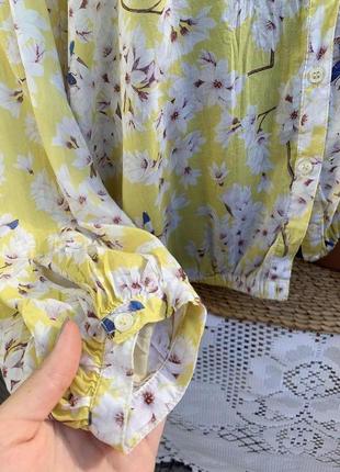 44/14/xl h&m колаборація anna glover красивая фирменная легкая блуза блузка вільного крою квіти8 фото