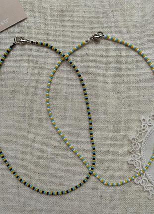 Патріотичні чокери з бісеру, намисто з бісеру