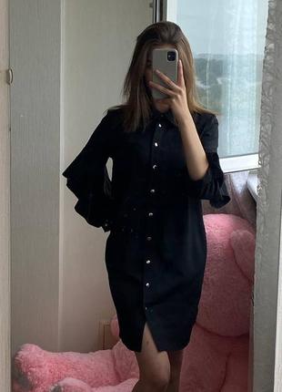 Маленьке коктейльне чорне плаття міні3 фото