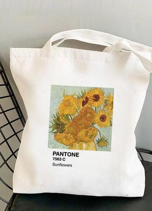 Эко-сумка шоппер с принтом "картина ван гога - подсолнухи"