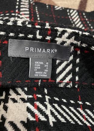 Чорна твідова спідниця в клітинку, спідниця на замочку primark9 фото