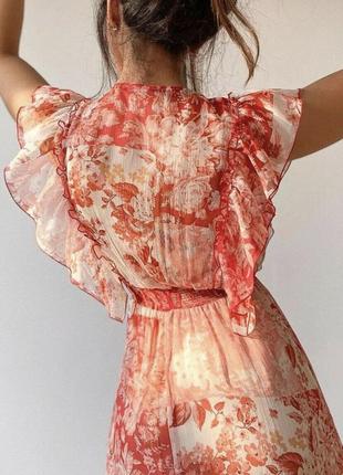 Красива стильна сукня міді zara, платье миди с рюшами воланами5 фото