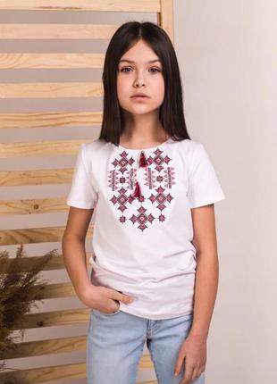 Футболка вышиванка для девочки крестиком