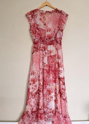 Красива стильна сукня міді zara, плаття міді з рюшами воланами9 фото