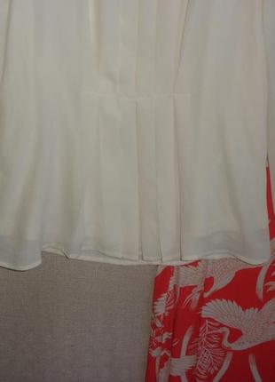 Кремова урочиста блузка блуза довгий рукав комірець-стійка4 фото