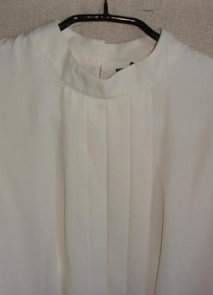 Кремова урочиста блузка блуза довгий рукав комірець-стійка3 фото
