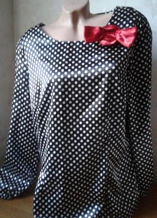 Атласная блуза в "горох ",46 евро4 фото