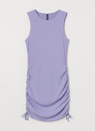 Плаття в рубчик фіолетове h&m нова колекція2 фото
