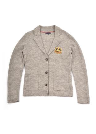 Вовняний кардиган светр tommy hilfiger mcmlxxxv wool cardigan gray