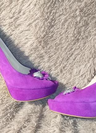 Женские туфли на каблуках nina stefano фиолетовые8 фото