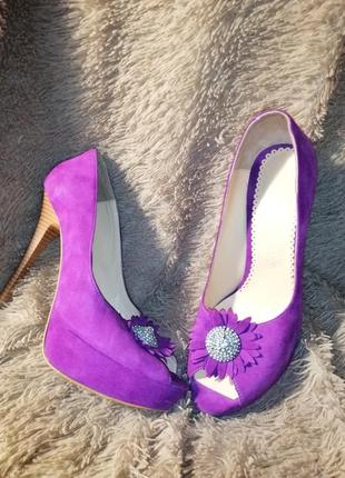 Женские туфли на каблуках nina stefano фиолетовые2 фото