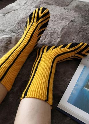 Вязаные носки для дома теплые носки шерсть1 фото