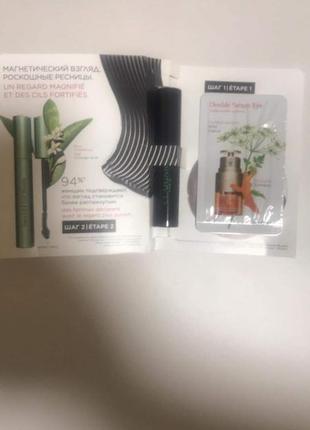 Clarins набір туш lift and curl 3мл+сироватка. акція 1+1=3