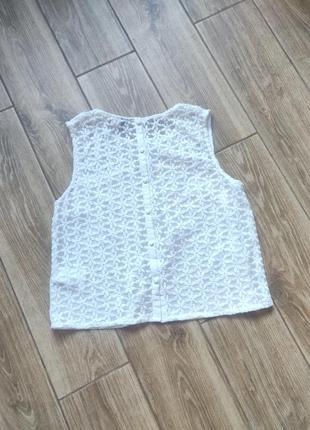 Блуза біла з мереживом, стан без нюансів4 фото