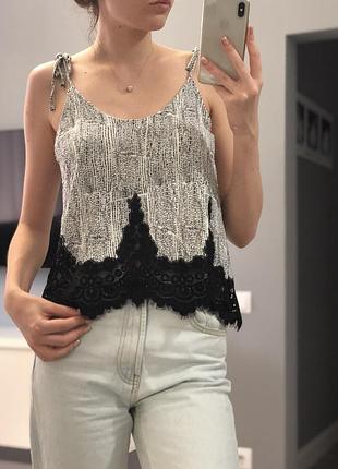 Майка с кружевом h&m