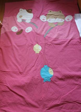Розовое одеяло с двумя котиками на рыбалке1 фото