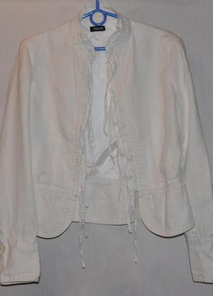 Білий лляний жакет