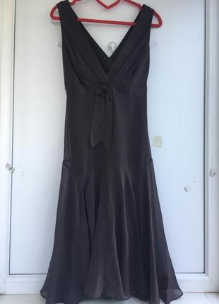 Нарядное шелковое платье сарафан, натуральный шёлк ted baker2 фото