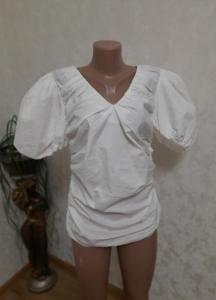 Новая блуза с хрустящего хлопка жатка пышный рукав буфи.