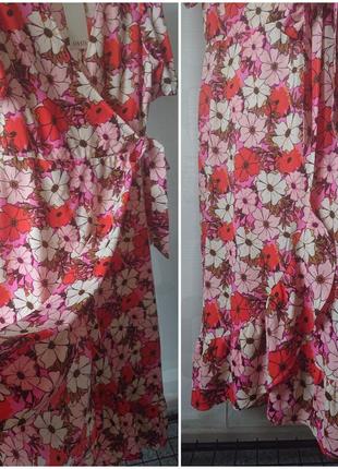 Шикарное брендовое платье #цветочный принт #запах#фонарик#рюша.oasis6 фото