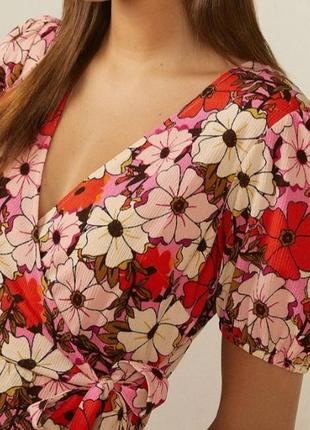 Шикарное брендовое платье #цветочный принт #запах#фонарик#рюша.oasis9 фото