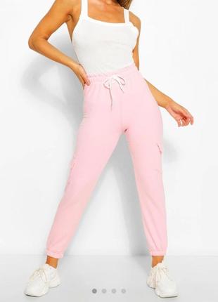 Новые катоновые джоггеры спортивные брюки розовые джоггеры с карманами по бокам