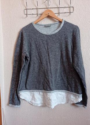 Оверсайз світшот реглан з імітацією блузки бренду janina