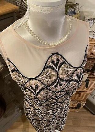 Topshop uk14, повна ціна 170у.про. шикарне плаття з мережива, підкладка нюд2 фото