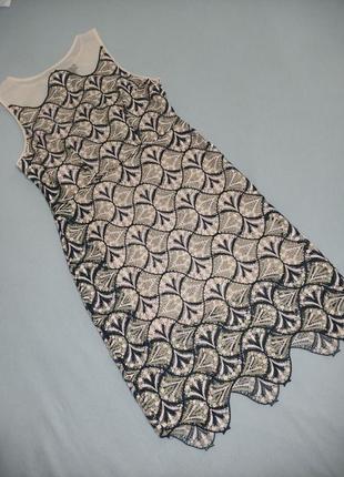 Topshop uk14, повна ціна 170у.про. шикарне плаття з мережива, підкладка нюд4 фото