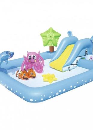 Дитячий надувний басейн "акваріум" bw 53052 з ремкомплектом1 фото