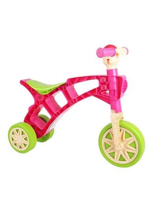 Дитячий біговел каталка "ролоцикл" технок 3220txk (pink) рожевий (рожевий)3 фото