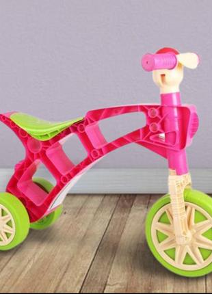 Дитячий беговел каталка "ролоцикл" технок 3220txk(pink) рожевий (рожевий)