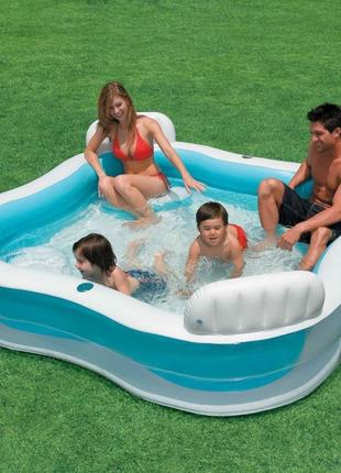 Надувной бассейн семейный 990 л 229 см intex 56475