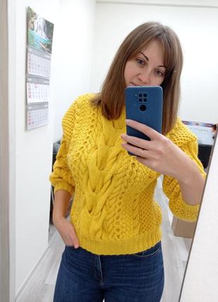Красивий светр в стилі рубан, светр косами1 фото
