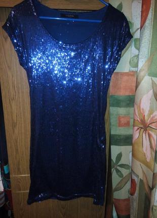 Синее платье с пайетками reserved2 фото