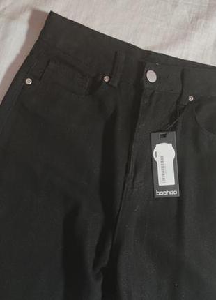 Жіночі однотонні джинси з високою посадкою boohoo, розмір m, чорний6 фото