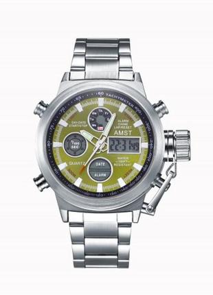 Мужские наручные часы amst 3003 metall silver-green