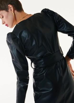 Сукня шкіра сукні шкіряне чорне xs - xxs короткий стильне моделі шкіряна сукня шкіра3 фото