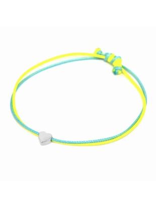 Срібний браслет на нитці любов україни