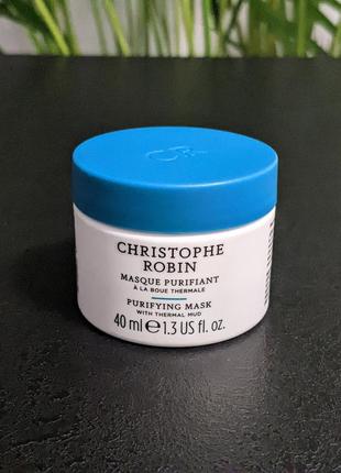 Очищающая маска для волос с термальной грязью christophe robin purifying mask with thermal mud, 40мл1 фото