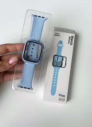 Ремінець та чохол зі склом для apple watch