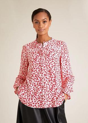 Натуральная блуза с цветочным принтом marks&spencer.