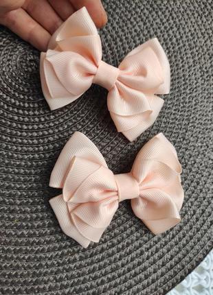 Для маленької модниці мама доня family look фемелі лук бант прикраса персик кремовий заколка шпилька